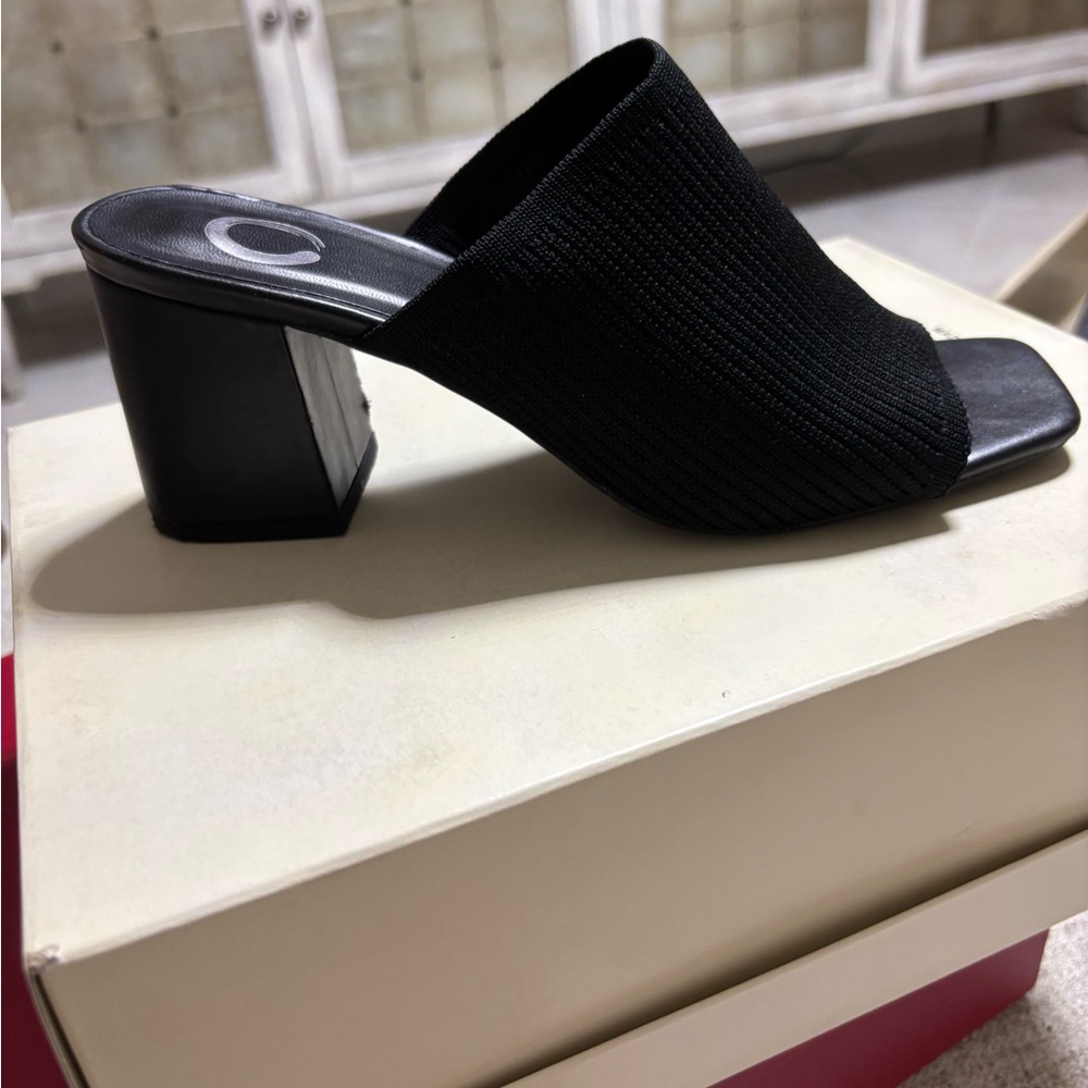 Chic Black Women's Heeled Mules